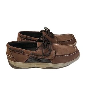 Sperry Top-Sider Intrepid Boat Shoes Boys Size 7M Brown Leather Casual EC